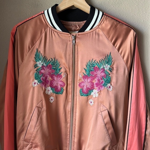MOSSIMO Embroidered Varsity Bomber Jacket - Picture 3 of 11